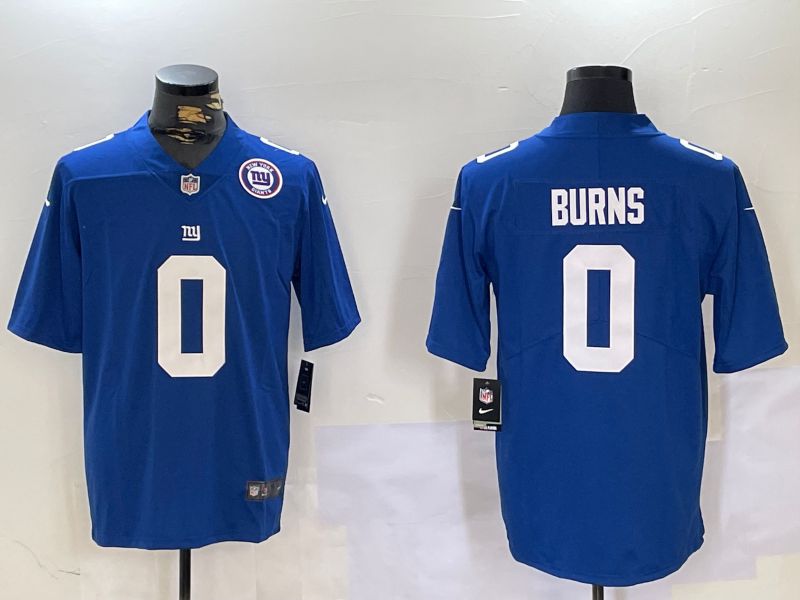 Men New York Giants #0 Burns Blue 2024 Nike Vapor Limited NFL Jersey style 4->new york giants->NFL Jersey